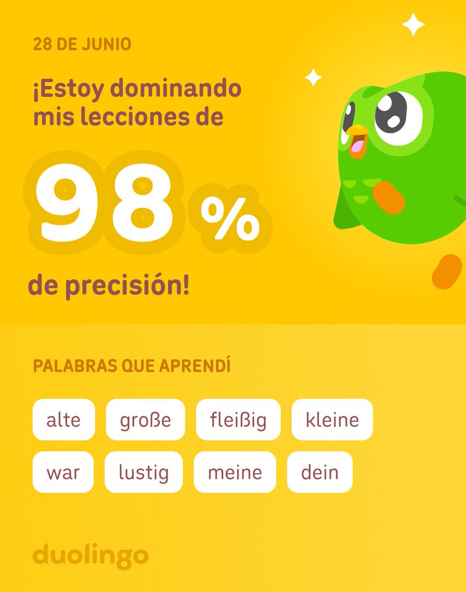 warvickg's tweet photo. ¡Estoy aprendiendo alemán en Duolingo! Es gratis, divertido y efectivo. https://t.co/sRkIGNMAt2