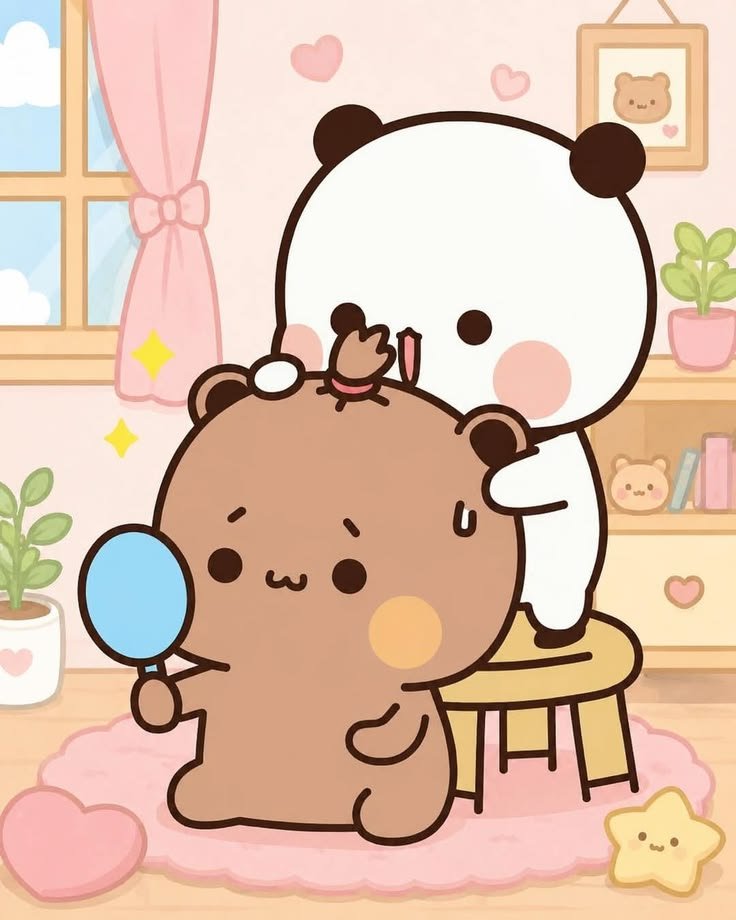 BUBUDUDU_FanNF's tweet photo. ✨ Dudu confía tanto en Bubu que hasta le deja peinarle el último pelito... aunque por esa carita parece que está pensando: "¿Y si me deja un peinado raro?" 😂💕
Pero al final sabe que cuando Bubu lo consiente, siempre termina viéndose más lindo. 🥹❤️ Los pequeños momentos juntos son los que hacen los recuerdos más bonitos.

━━━━━━━━━━━━━━

✨ Dudu trusts Bubu so much that he even lets her style his last little hair... although that face says: "What if she gives me a funny haircut?" 😂💕
Deep down, he knows that whenever Bubu takes care of him, he always ends up looking even cuter. 🥹❤️ It's the little moments together that become the sweetest memories.

#BubuAndDudu #Bubu #Dudu #Kawaii #Cute #CuteCouple #CoupleGoals #RelationshipGoals #Love #SweetMoments #Wholesome #KawaiiArt #CuteArt #Bear #Panda #Funny #Smile #LoveStory #DailyCute #Viral #XCommunity #AnimeStyle #Illustration #Heartwarming #GoodVibesOnly 💕