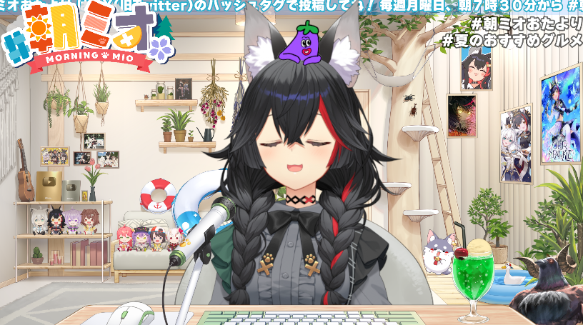 ookamimio's tweet photo. #朝ミオ おつみぉーん🐺💤

再来週の #朝ミオおたより 💌テーマは、
#夏のおすすめグルメ です🍴

#朝ミオニュース では、ホロライブメンバーの情報もお待ちしております🌟

来週の朝ミオはENライブに出張中のためお休みです🈚️
気を付けていってくるね～～～！！！ https://t.co/kY8HHH5Qeq