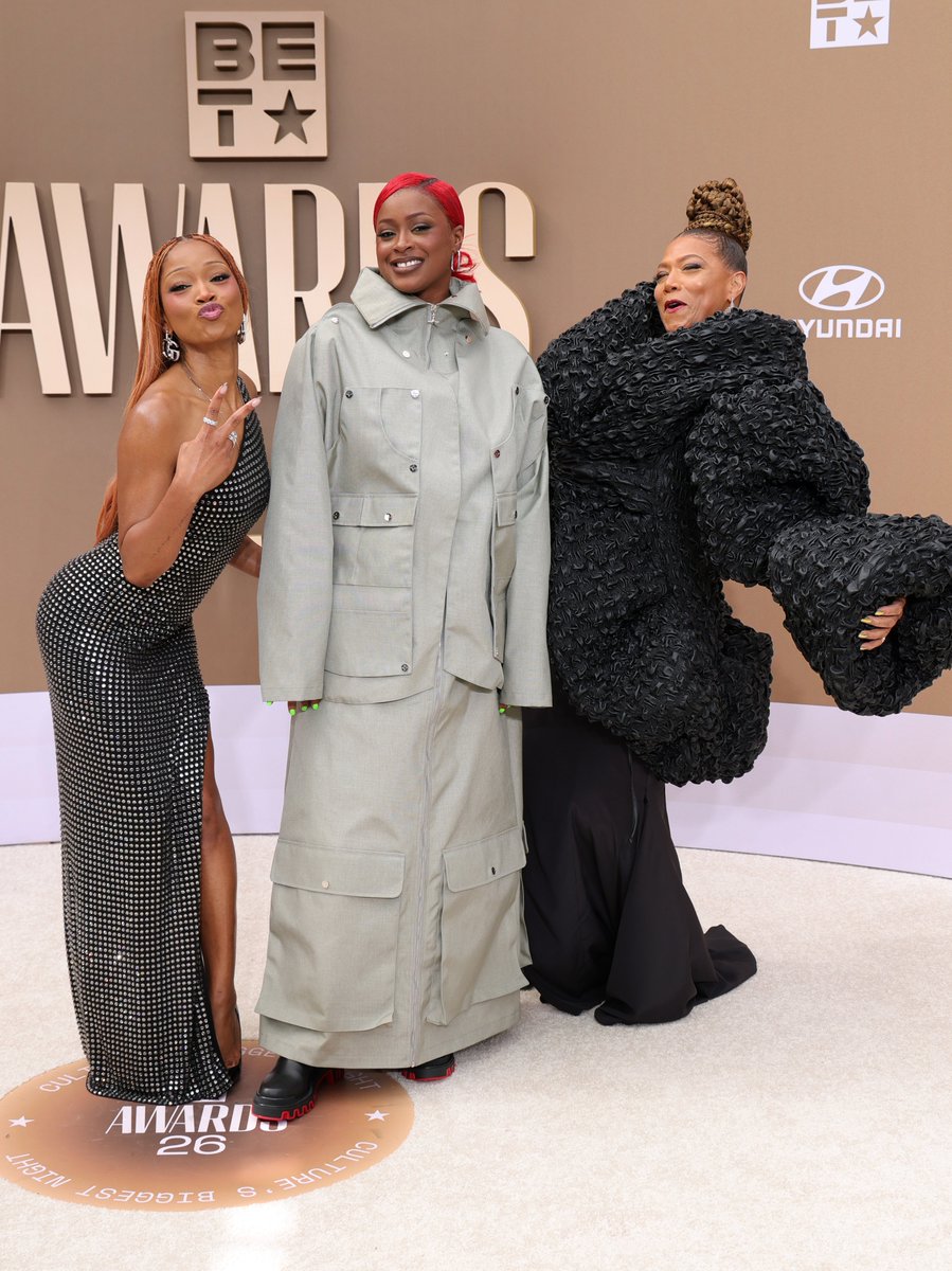 Variety's tweet photo. Keke Palmer, Tierra Whack and Queen Latifah pose together at the #BETAwards https://t.co/Q7SHzYpXLr