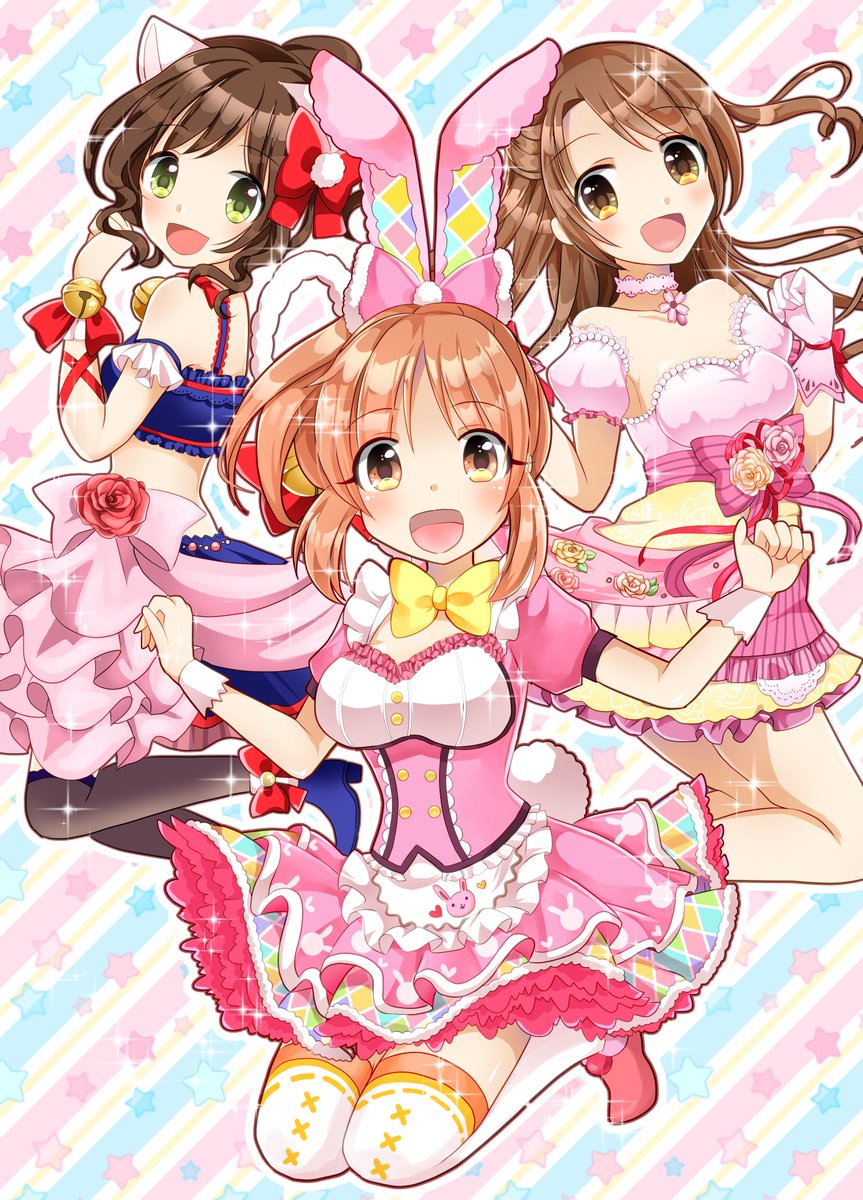 irohatanu's tweet photo. 安部菜々さんと前川みくちゃんと島村卯月ちゃん https://t.co/xZvryWRPp5