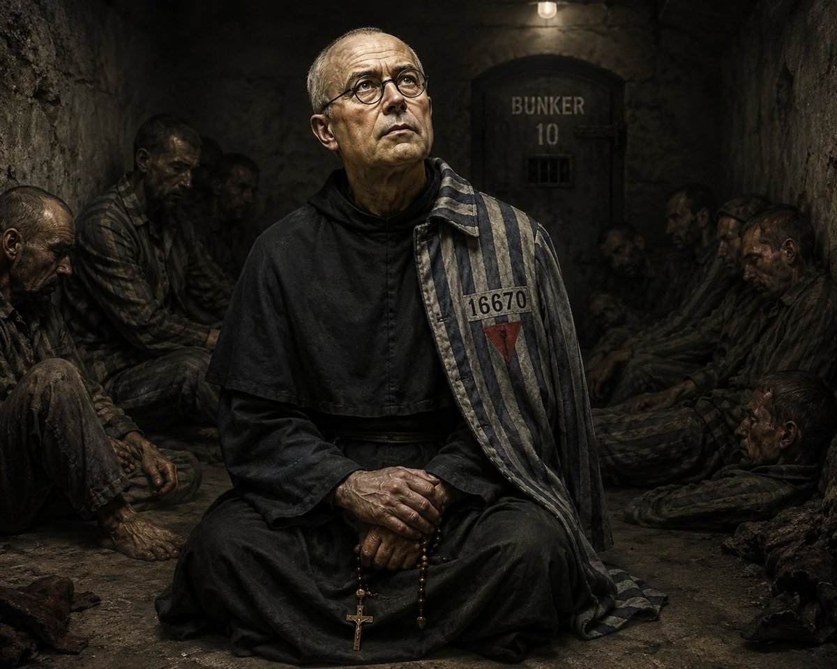 Fritz_A_Sanchez's tweet photo. #Venezuela #NoPerdamosLaFe

¡Diez días! Ese fue el tiempo que san Maximiliano Kolbe permaneció con vida en el Búnker de la Muerte del campo de concentración de Auschwitz, sin agua ni alimentos, tras ofrecerse voluntariamente para salvar la vida de un padre de familia polaco. https://t.co/eW6lCFDAXh