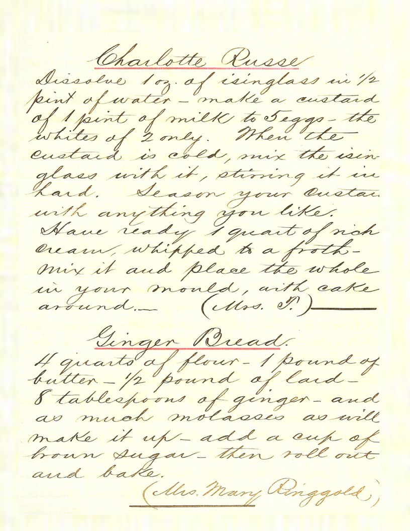 DeeringEstate's tweet photo. This #MuseumMonday we’re highlighting Marion Deering’s cookbook. Handwritten recipes like Charlotte Russe, Ginger Bread, &amp; Pumpkin Pudding are on view in the Richmond Cottage Kitchen, the only kitchen between the Estate’s two historic homes. Open daily, 10 AM–4 PM. #ArtsAtDeering https://t.co/qCo1TOCtH5