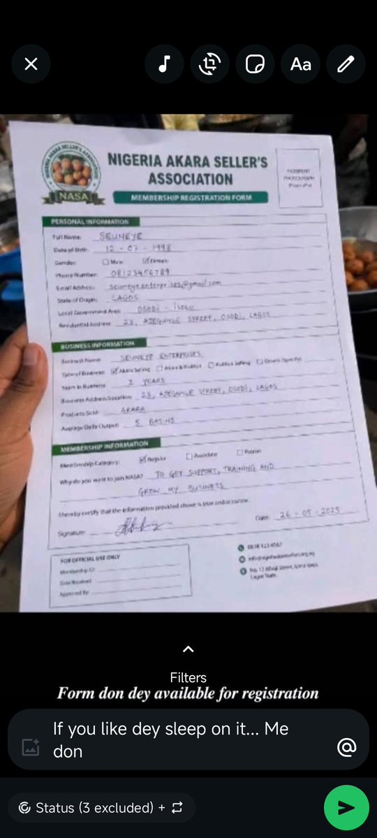 Timzy04's tweet photo. I don fill my own form.... Work starts tomorrow. sharp%👍
#AkaraAssociation https://t.co/KoDjHDp5K4