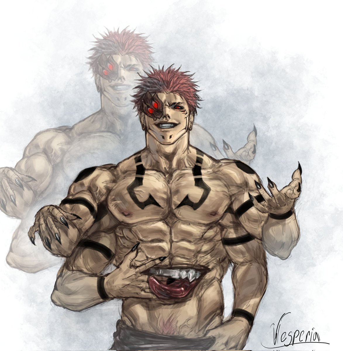 vesperi4_11's tweet photo. Heian era sukuna #sukuna #jjk #jujutsukaisen #anime #fanart #art https://t.co/uE3nWgsSIu