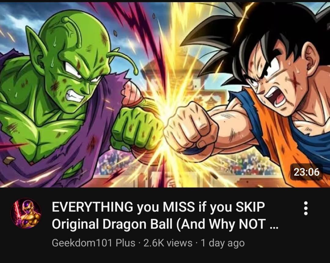 TeeHallums's tweet photo. To no one's surprise, the DB Community's largest bum has taken to AI generating thumbnails.   

A complete disgrace to the artistic name that is Akira Toriyama. https://t.co/VF3mD3V9MX