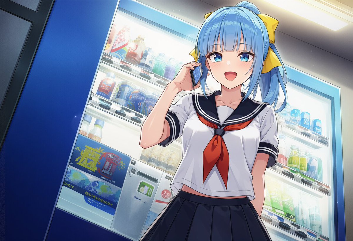 「うちの娘でAI画像生成_15 自販機系で生成 安い自販機はオアシスですよね #A」|ISUCA401@PSO2_ship2のイラスト
