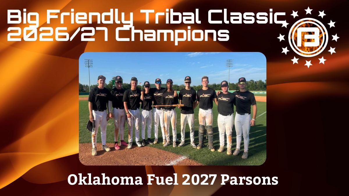 BigFireBaseball's tweet photo. 🏆Big Fire Big Friendly Tribal Classic🏆
26/27 Division Champions 
Oklahoma Fuel 2027 Parsons

#bigfire #champs https://t.co/Y2RtdEZkas