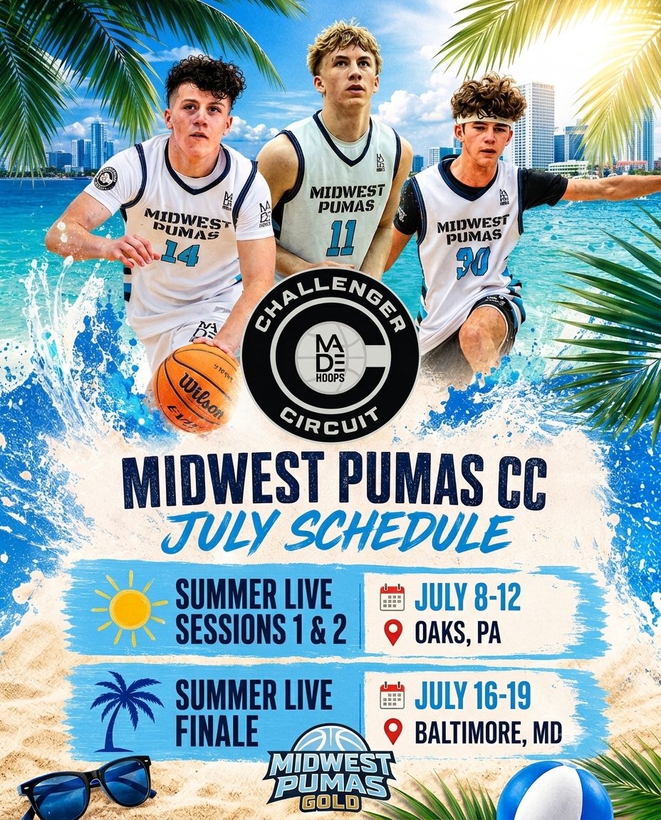 MOPumasGold's tweet photo. AAU is BACK‼️Our 15u, 16u, and 17u squads will be competing this July for the @madehoops Challenger Circuit championship! Here’s the schedule ☀️🌴🏀 https://t.co/vQZ29aWZOZ