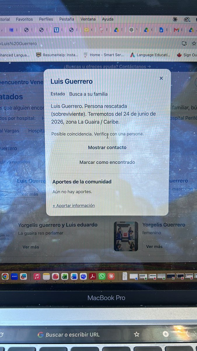 CarlosRMarcano's tweet photo. En el edificio Costamar 2 fallecieron muchas personas, entre esas mi tío Carlos Javier, pero afortunadamente nos han llegado muchas informaciones de que Camila Gutiérrez, su esposo Luis Guerrero y su hija Sofía Guerrero aparentemente fueron rescatados y fueron registrados en la plataforma Reencuentro Venezuela.

Lastimosamente sus familiares han tratado de contactar a quien supuestamente los rescató y registro y ha sido imposible, por eso les pido que difundan para ver si logramos dar con estas personas y sus familiares efectivamente se reencuentran. Pueden avisarme a mí o a @CamilleCvrrbs cualquier información 🙏🏼