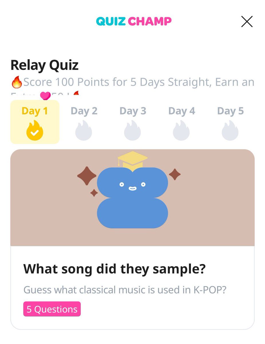 ELFxIdolChamp's tweet photo. 🗓 Today's mission: Accomplish the mission and get the CHAMSIM ✅️

🎯 RELAY QUIZ
Score 100 points for 5 days straight,earn an extra ❤️ hearts 50.

Day 1: What song did they sample?
ℹ️ ELF, the questions are random.

@SJofficial #SUPERJUNIOR #슈퍼주니어 https://t.co/8ZlQQ7UAnY