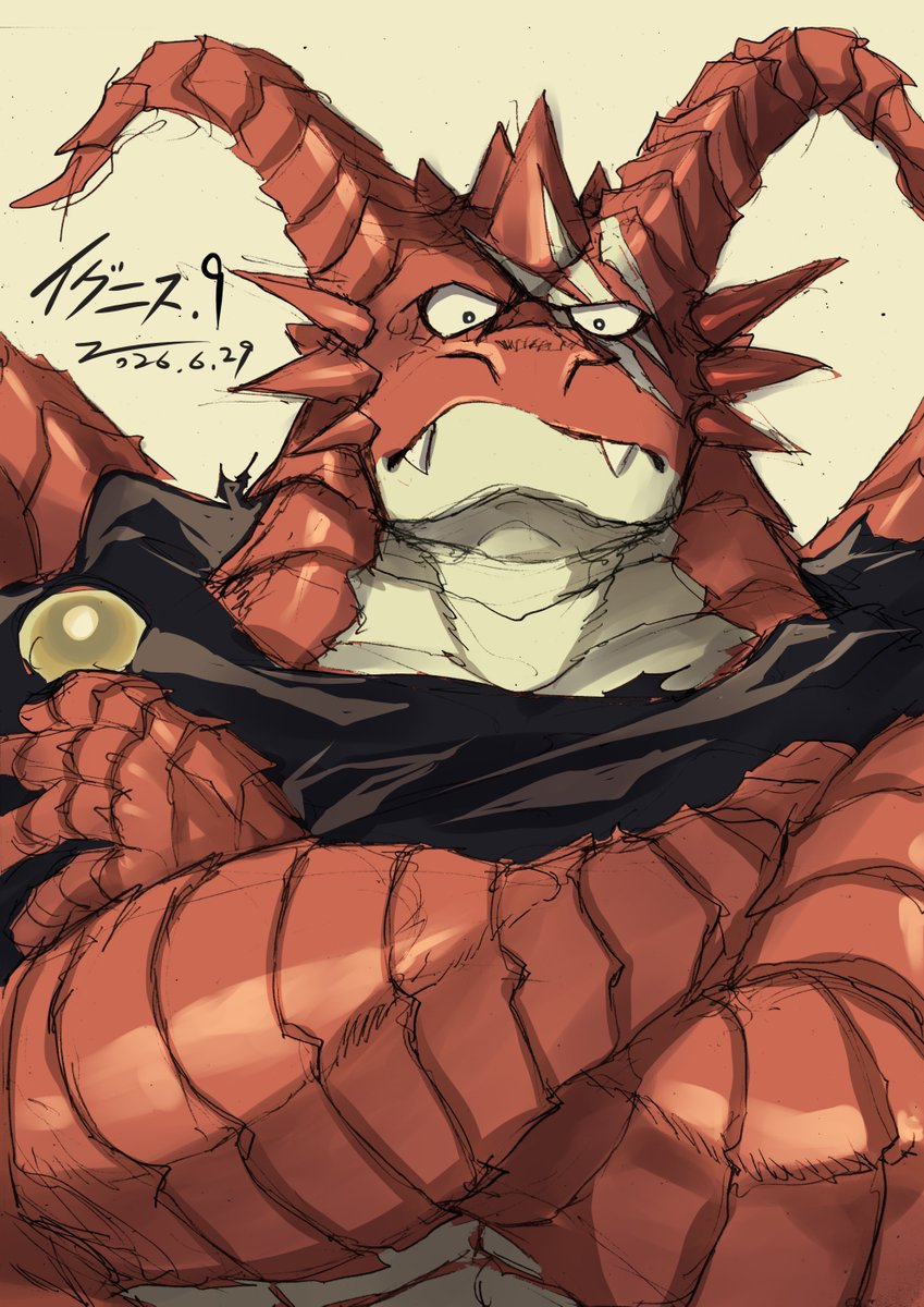 zisak1979's tweet photo. 落書き「イグニス・９」
腕組むイグニスを描きたい。
ゴツゴツの鱗やっぱり大好き。 https://t.co/lQybNyccS7