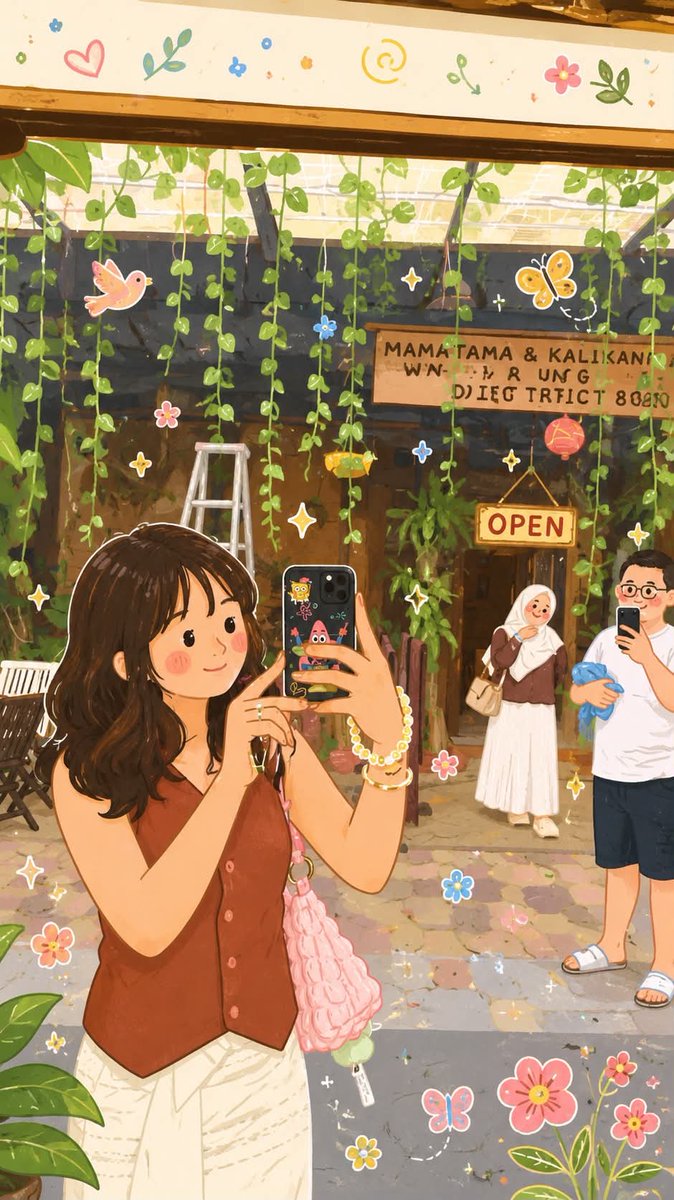 Whimsical Folk Flat Illustration