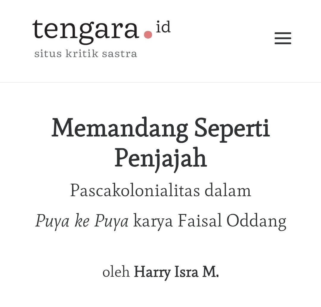 msafarnurhan's tweet photo. Harry Isra (dari Makassar juga) pernah mengkritik novel Puya ke Puya. Esai ini mengantar Harry meraih juara 2 sayembara kritik DKJ. https://t.co/AfsMXa3wl9