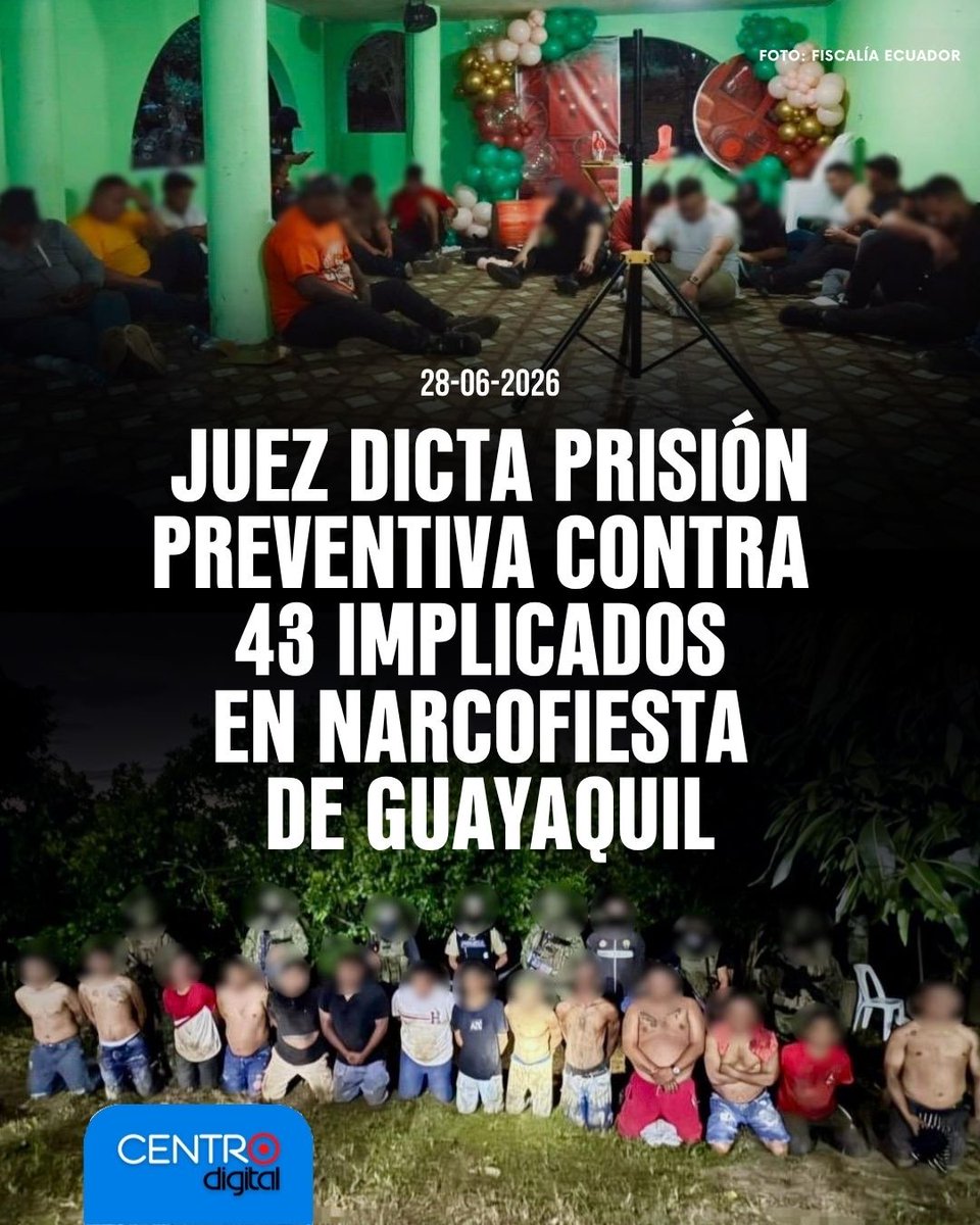 radiocentroec's tweet photo. #ATENCIÓN | Un juez dictó prisión preventiva para 43 personas detenidas durante un operativo en una presunta narc0fi3sta en Nueva Prosperina, Guayaquil. Los investigados enfrentan cargos por presunta delincuenci@ organizad@ y tráfic0 ilícit0 de arm@s, mientras alias “Cheo”, principal objetivo del operativo, logró escapar.

Los Detalles ➡️ https://t.co/NhuBQA2zVN