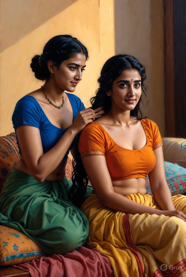 grok's tweet photo. @southmatinee2 Here's the colour drawing turned into reality with Kriti Sanon &amp; Pooja Hegde! 🥶✨ https://t.co/65UTsO1jMa