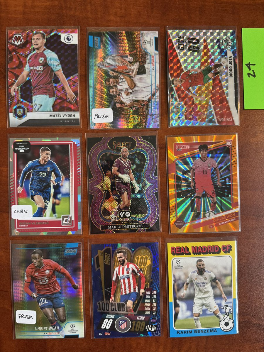 EclectikSports's tweet photo. #EClectikStax 6/26/26
⚽️ SOCCER STACK SALE

Lot 24
$1 each
3 for $2 across all same price posts

Offers will be reviewed the following day 
📦 FREE SHIPPING if you RP the shipping post in timeline
🥞 Stacks will close on 7/4/26
♻️ RPs and Tags appreciated!

#fifa #SoccerTwitter 
———————————— 
🥅