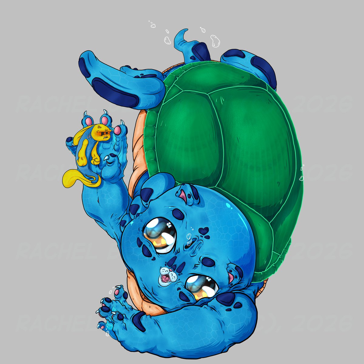 Bubblecat_Ren's tweet photo. So I finished the main character art, #oc #Turtlecat and her pet fish, Hubble. However, I wanna add some foreground &amp; background elements of coral, coral reef, seaweed etc to this. But overall, the main character's, I believe, are done coloring. #digitalart https://t.co/Mqe0Cf8c5w