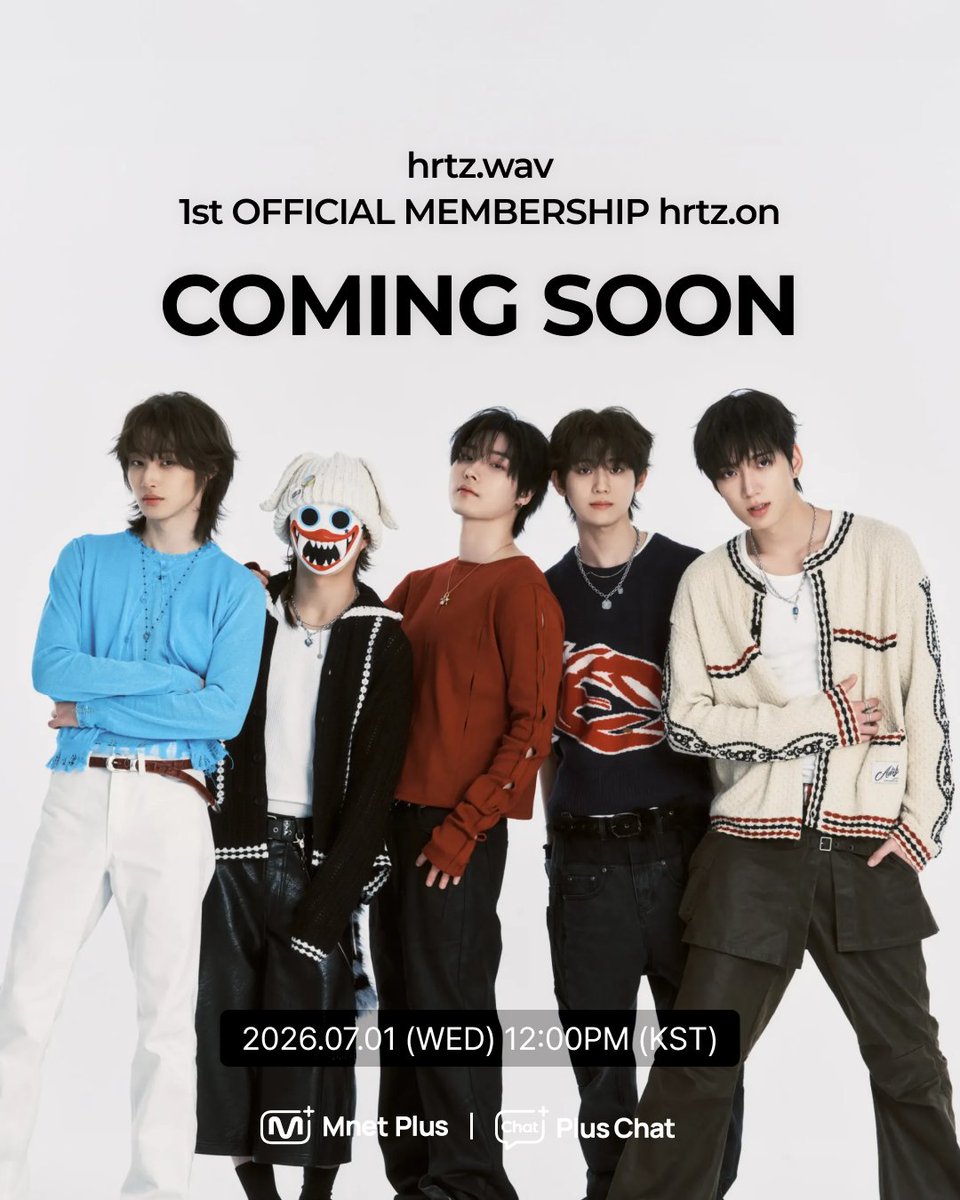 mnetplus's tweet photo. [#PlusChat] 
#hrtzwav 1st OFFICIAL MEMBERSHIP hrtz.on OPENING SOON 
Stay tuned!🔥
👉https://t.co/Ws1JWlFIGs

📆  2026.07.01 (WED) 12PM (KST)

#PlusChat #플러스챗
#hrtzwav #하츠웨이브
@hrtzwav https://t.co/uY2fBKepYG