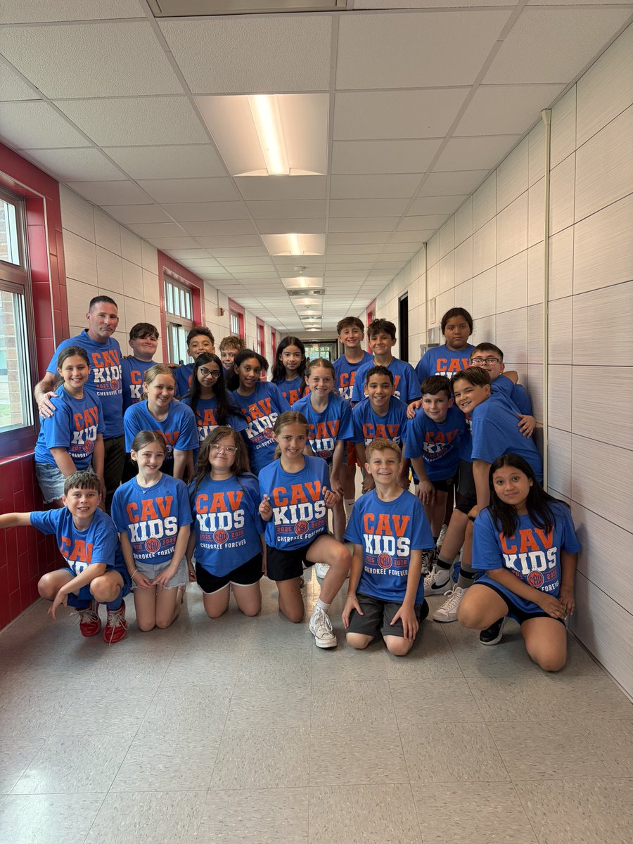 CavanaghCoach's tweet photo. @nyknicks Every graduating 5th grade class gets a custom “Cav Kid” shirt. Traditionally they’ve always been red, white, or black. To celebrate the incredible run by the Knicks and the excitement they brought to New York, we went with orange and blue. A small tribute to our team! https://t.co/8wkLhCDS4P