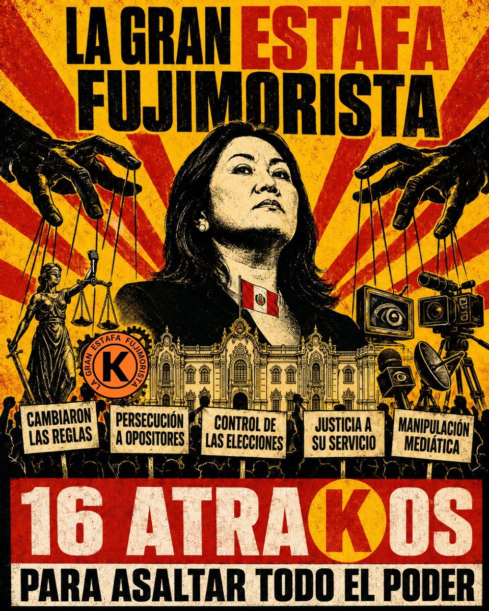 keikonova2026's tweet photo. #LaGranEstafaFujimorista
Keiko Fujimori está a punto de asaltar todo el poder formal en el Perú. Esto es  el resultado de un plan que ejecutó desde una diktadura congresal. Acá te contamos los primeros 16 atrakos que cometieron todos estos años contra una democracia que anhelamos, el país y el pueblo peruano. 

Esto ya lo sufrimos en los 90. Ahora se repite nuevamente. Estos son solo algunos de los atrakos que no olvidaremos porque apostamos por la democracia.

¿Cuáles son? Conócelos en los próximos días. 

#VolvimosALos90
#LaGranEstafa
#ResistenciaDemocrática 
#KeikoNoVa 

....

#ClaudiaCisneros
#Nieto
#FuerzaPopular