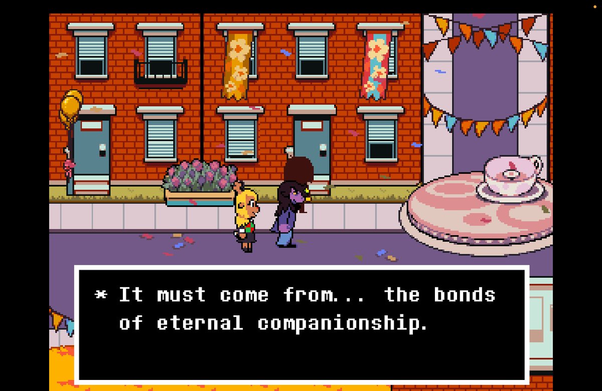 dessriel's tweet photo. CHP5 SPOILERS #deltarunespoilers
-
-
-
honestly the biggest proof to me yet that krusielle is happening is when all three of them knock on the door together and this is one of the dialogue lines about the combined knock... like come on this HAS to mean something https://t.co/jyFCSY0HKI