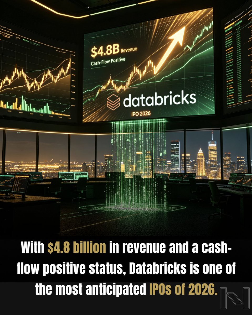 NeuralfinTechAI's tweet photo. While much of the AI industry's attention remains fixed on the ChatGPT and Claude rivalry, Databricks has quietly emerged as the essential infrastructure layer for enterprise AI.

Follow NeuralFin for more information. https://t.co/CnsW3dJdGh