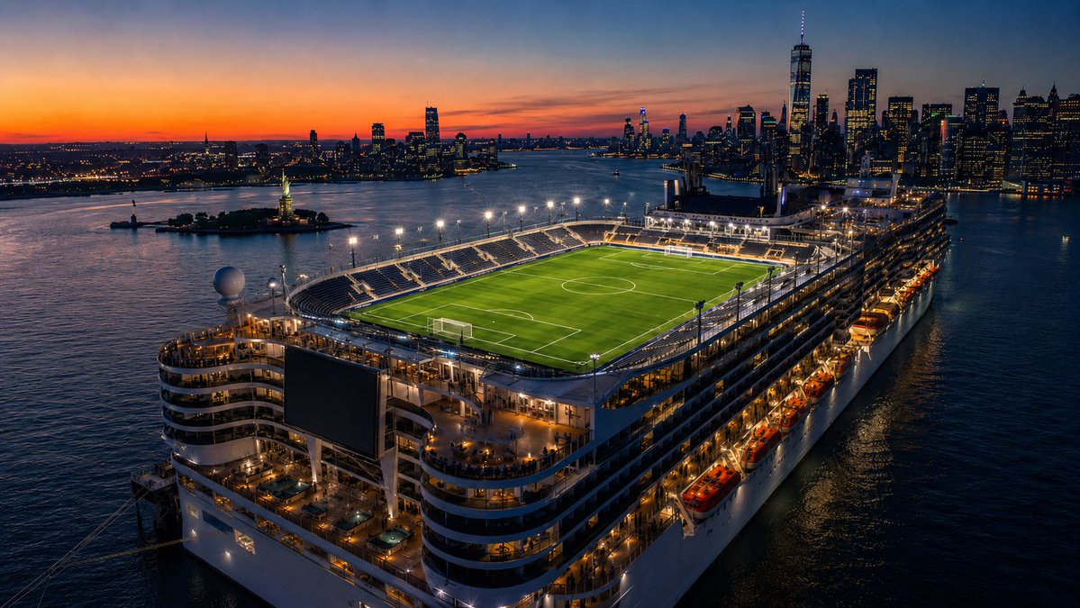 kyle_NETZ's tweet photo. Imagine @FIFAcom  doing matches on cruise ships with soccer matches.  One in #NewYorkCity and one in #Tokyo.    That would be epic.  But so unrealistic cost wise. https://t.co/lEkXhN8j9g