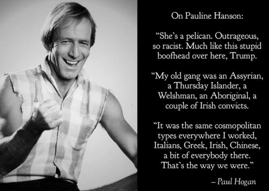 JayJay91341991's tweet photo. All the RWNJ’s having a total meltdown over Paul Hogan dragging their Ginger Hitler.

Delicious to watch! 🤣

#auspol @PaulineHansonOz @abcnews @SkyNewsAust https://t.co/X1hSR8xJPu
