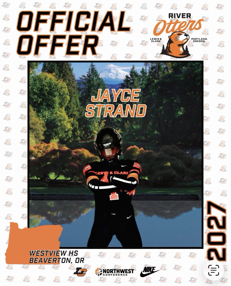 JayceStrand's tweet photo. After a conversation with coach @CoachTgood_  I am excited to announce I have received an offer and opportunity to play football for @LCOttsFB! Go River Otters!! https://t.co/YRR5i6hWuB