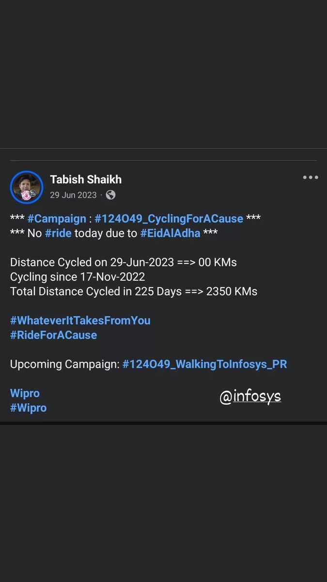 TabishSk21's tweet photo. Motivational quotes for corporate Employees:
* #Campaign : #124O49_WalkingForACause *

Distance Walked on 29-Jun-2022 ==> 10 KMs
Walking since 01-May-2022 
Total Distance Walked in 60 Days ==> 610 KMs

#WhateverItTakesFromYou
#WalkForACause

Upcoming: #124O49_RunningForACause https://t.co/XAJU7MlEr8