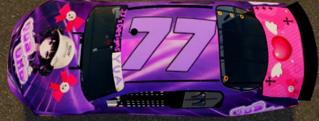 JJ__Speaks's tweet photo. Wassup, homie? I’m JJ Speaks and I’ve made a Yua Uno race car! I had tons of fun with it, purple is one of my favorite colors, and the 77 font is pretty!
#UNOYUART https://t.co/IQYklc0mmY