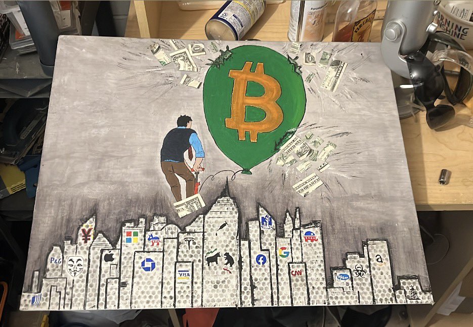 SpaceCadetsNFT's tweet photo. Happy anniversary! 14 years today according tithe state of Ohio and the Peruvian Government.

What other woman would paint me stuff like this?

@Bitcoin @PumpandDumpFr @crypto https://t.co/tMWLx48LN7