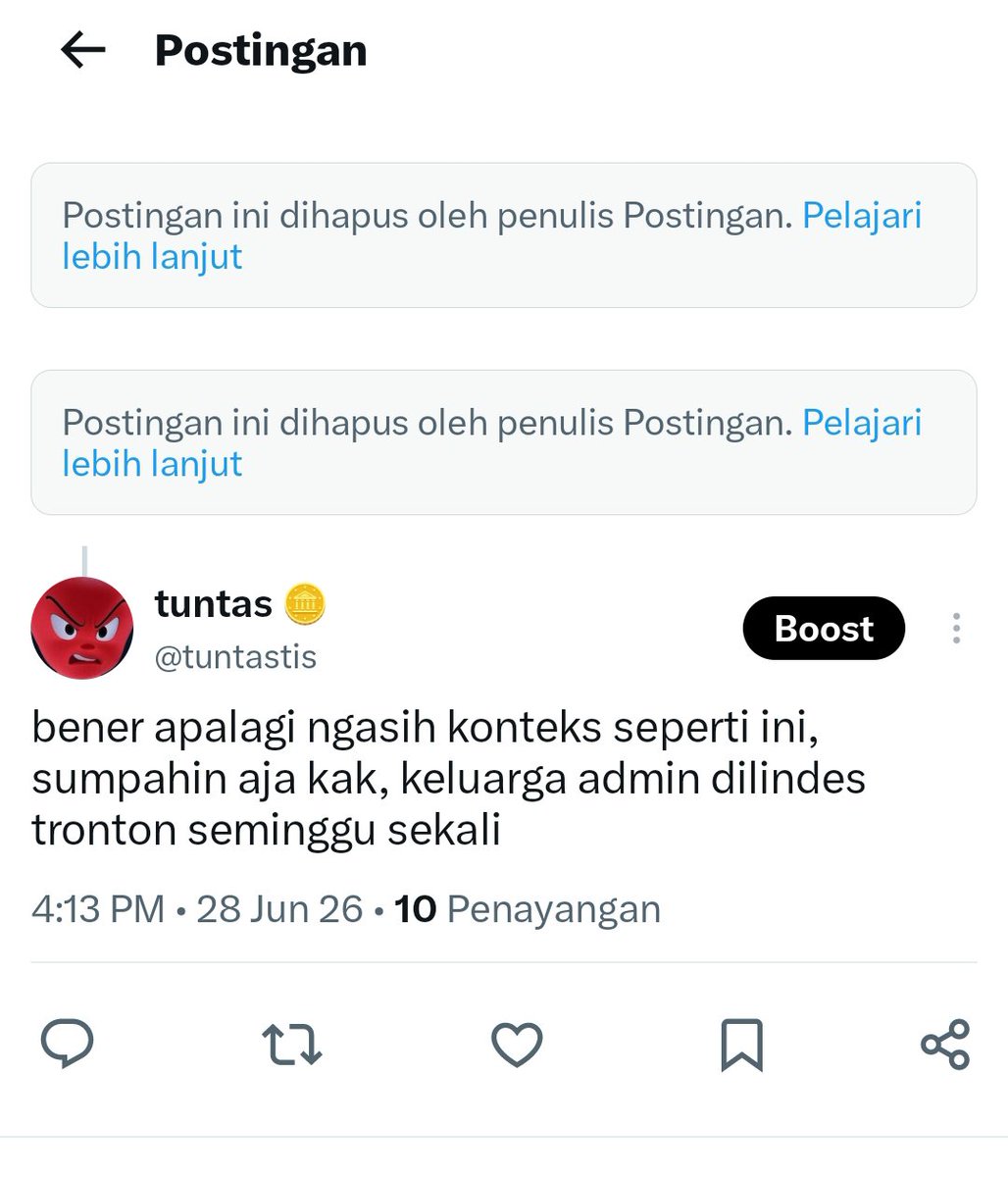 tuntastis's tweet photo. Akun akun maling postingan aplikasi sebelah, tebar fitnah &amp; tanpa sensor muka orang, mau disumpahin ... ehh postingannya dihapus. 😂😂 https://t.co/fPxHADkoxO