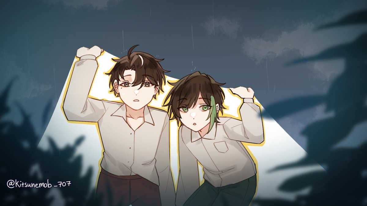 Kitsunemob_707's tweet photo. "Beyond the safety of the blanket, they find a world cloaked in rain."
#NoteSunFluffWeek #NoteSun https://t.co/74Ceos8Ovn