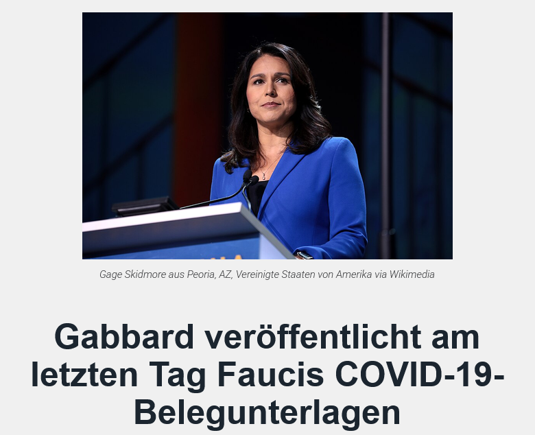 Donuncutschweiz's tweet photo. In ihren letzten Tagen als Direktorin des Nationalen Nachrichtendienstes  veröffentlichte Tulsi Gabbard eine Sammlung neu freigegebener  Dokumente, die eine der folgenreichsten offenen Fragen der  COVID-19-Pandemie erneut aufwirft: Woher kam COVID-19, was wussten  Regierungsvertreter – und wann? https://t.co/Mgdc2kZ3Gi