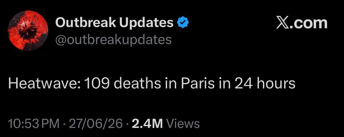 Mrsinha's tweet photo. Heatwave is sweeping across Europe. 109 people died in Paris alone. They don’t have the infrastructure to support widespread AC use. Roads have melted, and people are sleeping in parks and on beaches because they don’t have ACs.

Remember when a heatwave struck India? The world mocked India, and even Indian liberals rushed to blame PM Modi. But you won’t see the same reaction now.