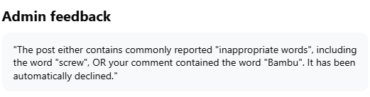AntonMnsson's tweet photo. So in theory I really like @ff3dprinters but when you do this shit in your facebook groups, that takes a turn. https://t.co/zolohTwzXk