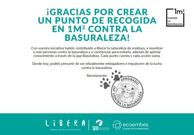 Gayanuno's tweet photo. Ya tenemos nuestro diploma acreditativo de haber participado en la campaña #Libera1m2 2026.
Ha sido un placer y un orgullo.
Gracias a @SEO_BirdLife y @ecoembes. #ProyectoLibera, somos #HeroesLibera. https://t.co/WX37DDXzun