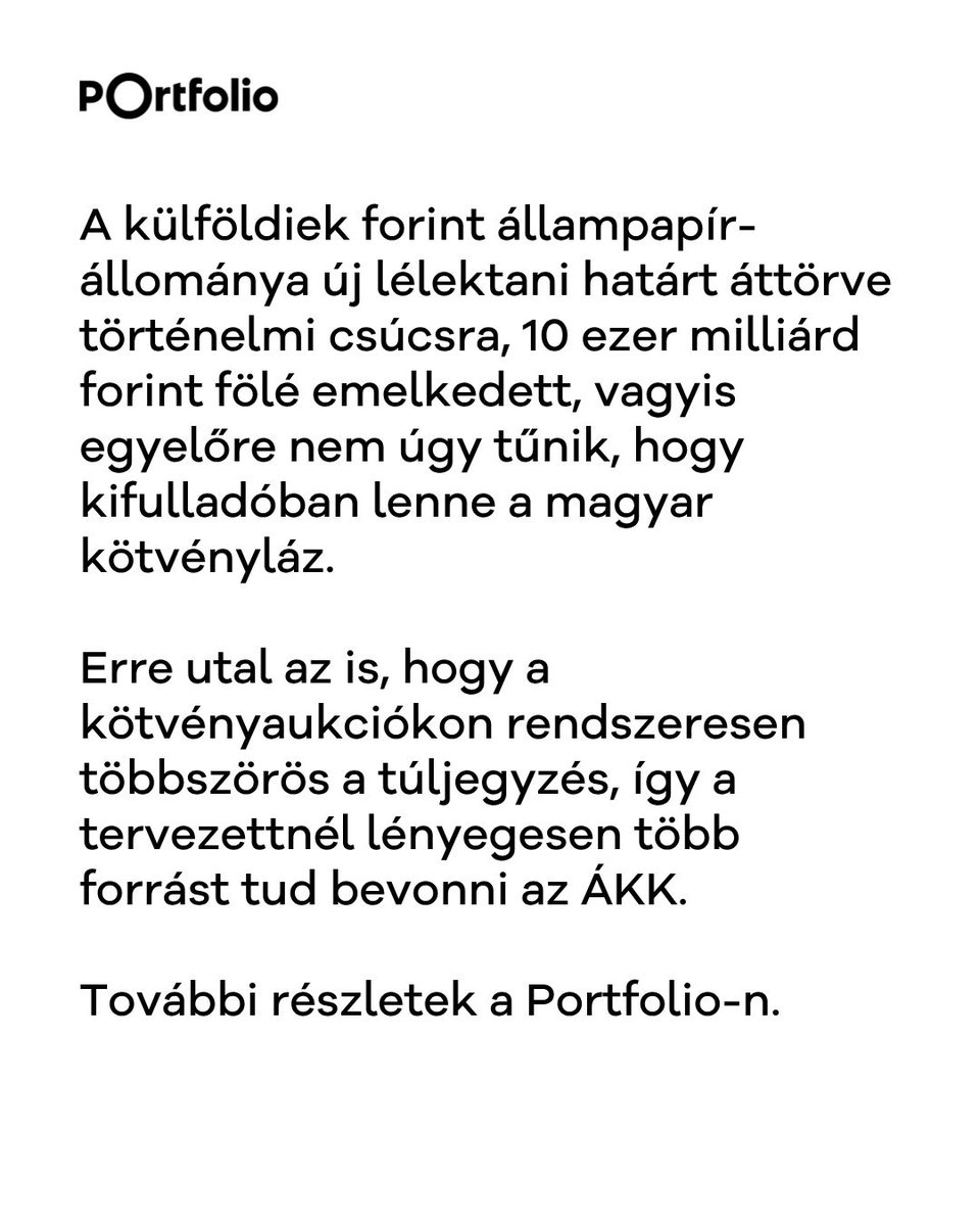 portfolio_hu's tweet photo. 📊 A választás után sokan arra számítottak, hogy rövid „mézeshetek” után a piac rohama csillapodik majd a magyar eszközök iránt.
► https://t.co/1BSWUqBYAa
📊 ÁKK, Portfolio
📸 Getty Images
#állampapír #forint #befektetés https://t.co/v8emNqpWhX