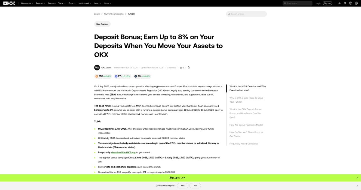 thedanmars's tweet photo. @okx Hi @okx , why does this article from you guys that I saw yesterday says "12 June 2026, 14:00 GMT+2 – 13 July 2026, 14:00 GMT+2" but when I click on the campaign, it says it ended yesterday? https://t.co/uxBS6j0sGH