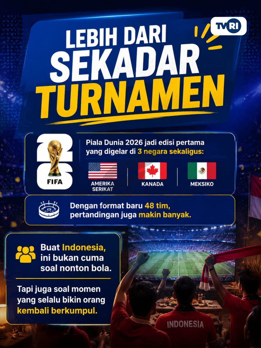 zonaindoupdate's tweet photo. Piala Dunia emang punya cara sendiri buat nyatuin orang ⤵️
#PestaBolaDiTVRI #nontonpildunditvri #fyp #nobarbola #umkmnaikkelas https://t.co/sD9UPF4Oyu