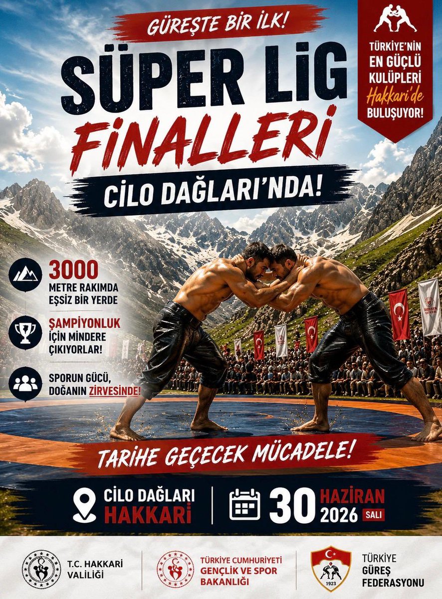 KayaZeydin's tweet photo. 📍 Hakkâri / Cilo Dağları Cennet Cehennem Vadisi 

🥇 GÜREŞTE BİR İLK!

Süper Lig Finalleri, ilk kez Cilo Dağları’nın 3000 metre rakımındaki eşsiz atmosferinde gerçekleştiriliyor.

🏔️ Tribünler hazır. 🤼 Minder hazır. 🌿 Doğa harika.

Tüm spor, güreş ve doğa tutkunlarıyla Cilo Dağları’nda buluşuyoruz.

📅 30 Haziran 2026

@RTErdogan 
@Akparti 
@abuyukgumus 
@MustafaAlkayis 
@byildiz63