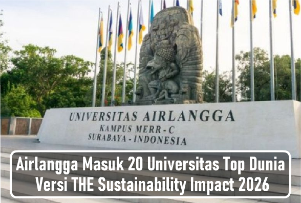 JakartaForum's tweet photo. Universitas Airlangga masuk daftar 20 Universitas Top Dunia Versi THE Sustainability Impact 2026, Satu Kampus RI

Lembaga pemeringkatan Times Higher Education (THE) telah merilis THE Impact Rankings yang kini berganti nama menjadi Sustainability Impact Ratings. Pemeringkatan ini menilai kontribusi universitas di seluruh dunia terhadap keberlanjutan berdasarkan 17 Tujuan Pembangunan Berkelanjutan (Sustainable Development Goals/SDGs) Perserikatan Bangsa-Bangsa, baik secara keseluruhan maupun per masing-masing SDG.

Pada edisi tahun ini, THE mengevaluasi 1.646 universitas dari 116 negara dan wilayah. Prestasi Indonesia dan Malaysia:Indonesia berhasil menempatkan satu universitas di peringkat 20 besar dunia.
Malaysia juga memiliki beberapa universitas yang masuk dalam 20 besar dunia.

Secara keseluruhan, pemeringkatan ini menunjukkan semakin kuatnya perhatian perguruan tinggi di Asia Tenggara, khususnya Indonesia dan Malaysia, terhadap isu keberlanjutan global.

20 Universitas Terbaik di Dunia Versi THE Sustainability Impact Rankings 2026
1. University of Manchester, UK
Skor keseluruhan: 98,5
SDG17: 93,8

2. Griffith University, Australia
Skor keseluruhan: 97,9
SDG17: 95,6

3. Western Sydney University, Australia
Skor keseluruhan: 97,8
SDG17: 94,3

4. Queen's University, Kanada
Skor keseluruhan: 97,5
SDG17: 93,5

5. University Sains Malaysia
Skor keseluruhan: 99,6
SDG17: 97,3

6. Hanyang University, Korea Selatan
Skor keseluruhan: 96,8
SDG17: 95,2

=7. Hokkaido University, Jepang
Skor keseluruhan: 96,3
SDG17: 94,1

=7. University Kebangsaan Malaysia
Skor keseluruhan: 96,3
SDG17: 96,5

9. Institut Agro, Prancis
Skor keseluruhan: 96,1
SDG17: 98,9

=10 National Taiwan University
Skor keseluruhan: 96,0
SDG17: 80,7-89,1

=10 University of Alberta, Kanada
Skor keseluruhan: 96,0
SDG17: 92,9

=12 Korea University, Korea Selatan
Skor keseluruhan: 95,9
SDG17: 70,1-74,8

=12 Western University, Kanada
Skor keseluruhan: 95,9
SDG17: 92,0

14. University of Glasgow, UK
Skor keseluruhan: 95,8
SDG17: 95,1

15. Universitas Airlangga, Indonesia
Skor keseluruhan: 95,7
SDG17: 89,7

=16 Pusan National University, Korea Selatan
Skor keseluruhan: 95,6
SDG17: 91,7

=16 University of Tasmania, Australia
Skor keseluruhan: 95,6
SDG17: 92,1

18 McMaster University, Kanada
Skor keseluruhan: 95,5
SDG17: 93,0

19. Chulalongkorn University, Tailan
Skor keseluruhan: 95,4
SDG17: 94,1

=20 Kyungpook National University (KNU), Korea Selatan
Skor keseluruhan: 95,3
SDG17: 74,9-80,5

=20 The Hong Kong University of Science and Technology
Skor keseluruhan: 95,3
SDG17: 80,7-89,1

=20 University of Exeter, UK
Skor keseluruhan: 95,3
SDG17: 92,7.