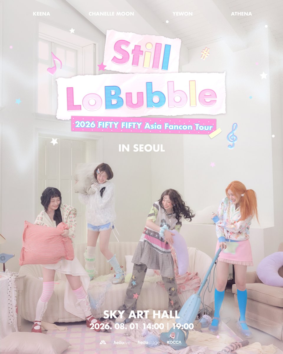 we_fiftyfifty's tweet photo. [📢] [NOTICE] 2026 FIFTY FIFTY Asia Fancon Tour [Still LoBubble] IN SEOUL 진행 안내

🔗 https://t.co/KmxY6CgRVg

#FIFTYFIFTY #피프티피프티
#KEENA #키나
#CHANELLEMOON #문샤넬
#YEWON #예원
#ATHENA #아테나
#FIFTYFIFTY_StillLoBubble https://t.co/Jdneh3tcEB