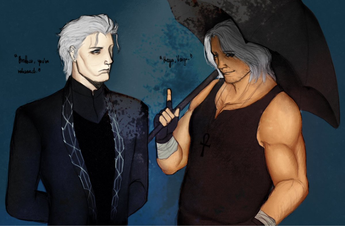 RE_HEIMS's tweet photo. #vergil #dante #dmc #dmc5 #sandman 

*Throws sandman au to these two* https://t.co/B3NdOCjCdG