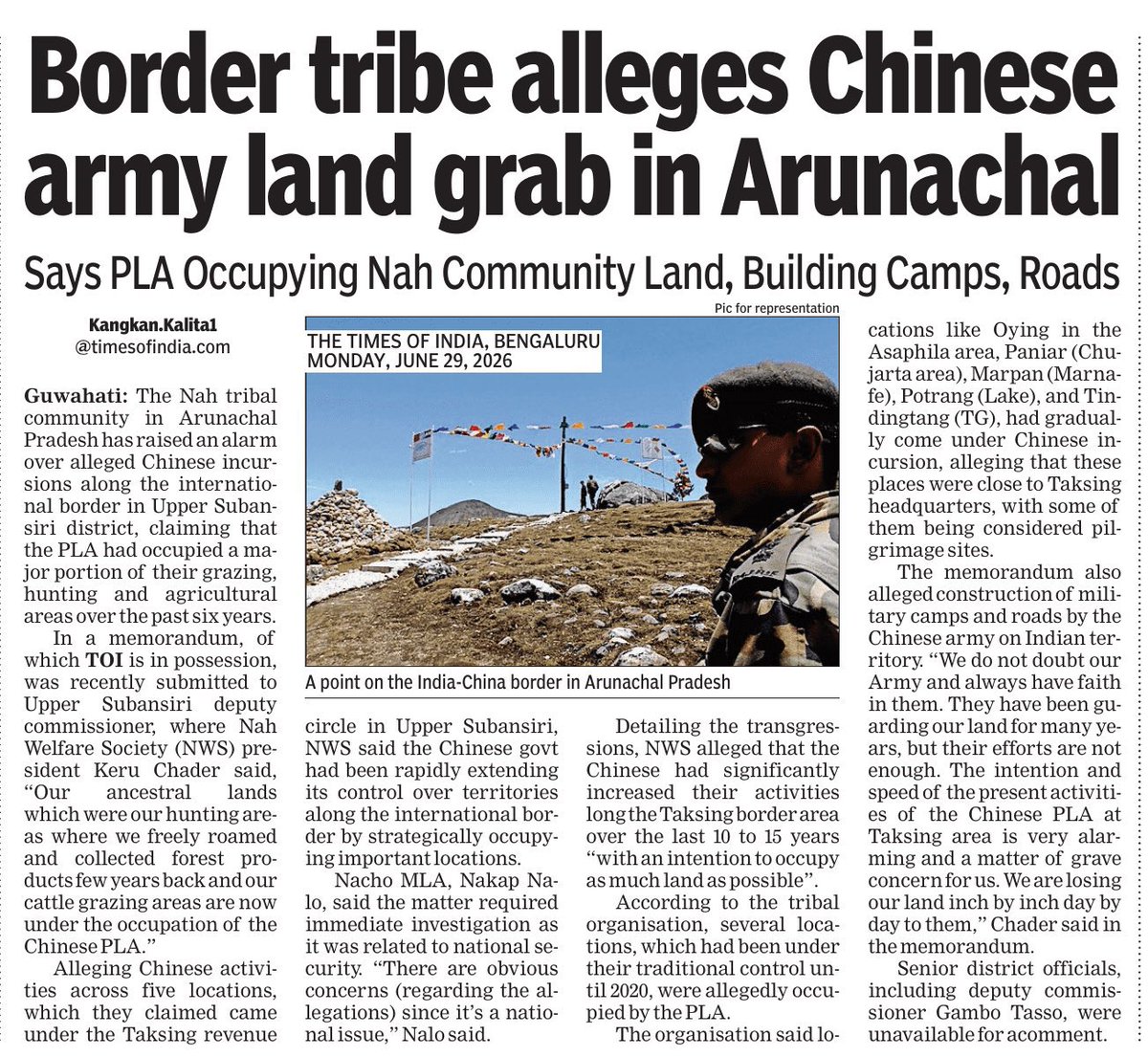 IamRajat_Pandit's tweet photo. 6 years after the Chinese Army made multiple intrusions into #EasternLadakh, while also upping the ante in #ArunachalPradesh, there is still no #DeEscalation along the entire 3,488-km #LineOfActualControl! While we bend over backwards to reset ties, the #SalamiSlicing continues… https://t.co/wTtaB2oHPp