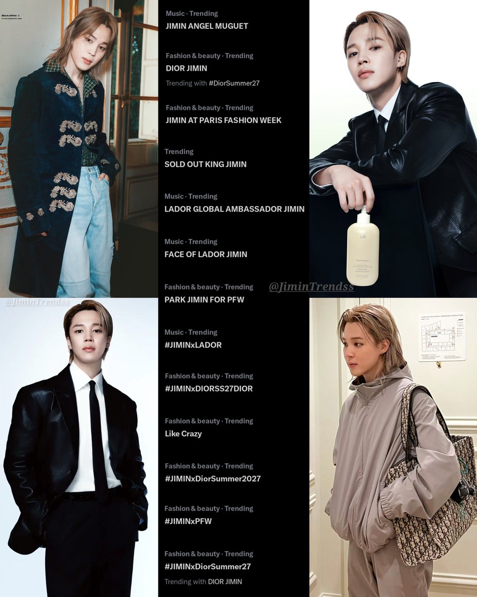 JiminTrendss's tweet photo. DIOR GLOBAL AMBASSADOR JIMIN
LADOR GLOBAL AMBASSADOR JIMIN
SOLD OUT KING JIMIN
JIMIN AT PARIS FASHION WEEK
PARK JIMIN FOR PFW
#JIMINxDIOR #DiorSummer27 #JIMINxPFW #JIMINxDiorSummer27 #JIMIN https://t.co/AAzG04a7pH