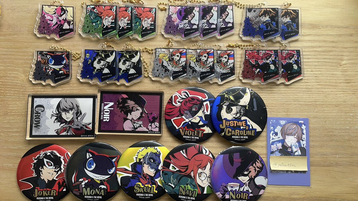 yellow03ru's tweet photo. @0【交換/譲渡】
P5R ペルソナ5 ダイソー セリア アクリルキーホルダー 缶バッチ風ミラー コレクションカード アクリルブロック
[譲]
画像のもの

[求]
定価＋送料
フォックス 横カード＞缶ミラー、アクブロ

異種交換可能⭕️
郵送📮/都内手渡し PayPay
ジョーカーは交換orおまとめ優先 https://t.co/C9sBRHEBYK