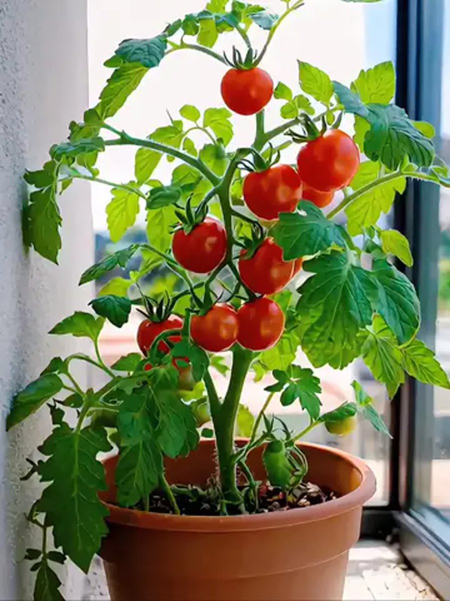 Little_gaz's tweet photo. My small balcony now has 5 fresh tomato plants! Grew them from seed 3 months ago—every new leaf feels like a win for this cozy home upgrade. https://t.co/6cmy7T7qx4